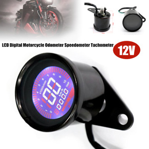 12V LCD Digital Universal Motorcycle Odometer Speedometer Tachometer MPH RPM Kit