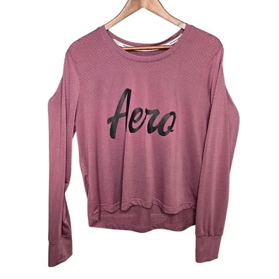 Pullover deportivo Aeropostale ropa deportiva top agujeros para el pulgar malva XL Foto 1 de 4