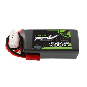 OVONIC 11.1V 80C 3S 450mAh Lipo Battery JST For mini RC plane E-flite UMX Timber - Picture 1 of 5