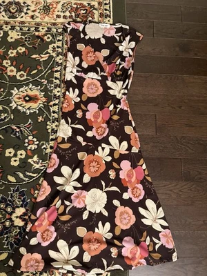 maxi vestido vintage años 80 90 byer too marrón floral Foto 1 de 4