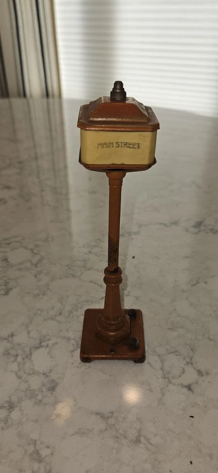 Letrero de calle Lionel vintage escala O naranja #57 Foto 1 de 4