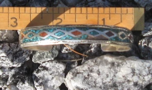 vtg J Franklin Navajo sterling coral and turquoise cuff Bracelet has a flaw - Picture 1 of 5