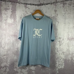 Juicy Couture Sport Women’s T-Shirt Luxury Y2K Big Logo Blue Size XXL - Picture 1 of 11
