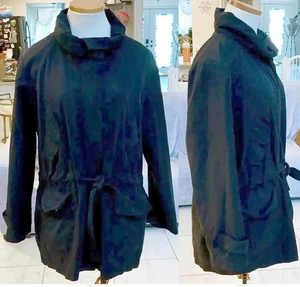 Neu ohne Etikett Talbots Jacke Damen Gr. M Baumwollmischung Stretch Utility Taschen SCHWARZ - Bild 1 von 10