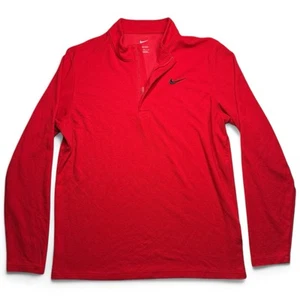 NIKE Dri Fit Long Sleeve Red Standard Fit Pullover Casual CN1018-657 Men’s Large - Picture 1 of 12