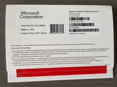 Microsoft Windows Server 2019 Datacenter 24 Core 50 CALs DVD With Key - Image 1 of 2