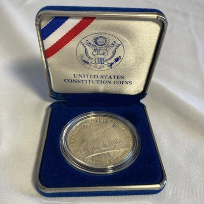 1987-S U.S. Mint Constitution Commemorative Proof 90% Silver Dollar Coin - Image 1 of 4
