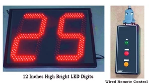 Two Digit  LED Number Display in 12 inches high digits with wired remote control - Picture 1 of 2