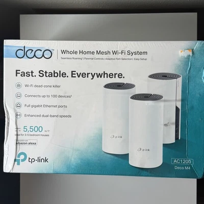TP-LINK Deco M4 Home Mesh Wi-Fi System - Pack of 3 - Image 1 of 4