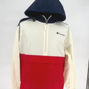 Champion Colorblock Quarter Zip Windbreaker Jacke - Herren Medium Rot Weiß Blau - Bild 1 von 6