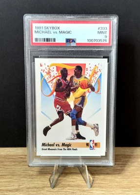 1991 Skybox Michael Jordan Magic Johnson #333 PSA 9 - Imagen 1 de 3
