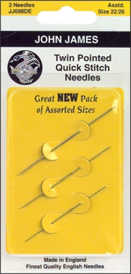 Colonial Needle Twin Pointed Quick Stitch Tapestry Hand Needles Size 24 3-pack 0