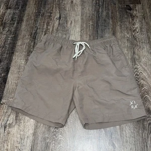 Pantalones Cortos LIRX Para Hombre Medianos L Gris/Verde Cordón Cintura Elástica Entrepierna 6 pulgadas Nuevos - Imagen 1 de 6