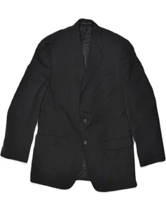 CHAPS Mens Slim 2 Button Blazer Jacket UK 40 Large Black Pinstripe Y108 - Picture 1 of 4
