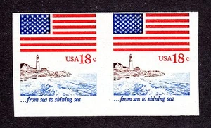 US # 1891a (1981) MNH, United States Flag EFO: ERROR: Imperf - Picture 1 of 2