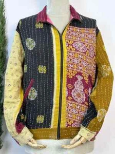 Chaqueta Kantha India Hecha a Mano 10 Piezas, Chaqueta Kantha de Algodón Suave, Bata de Baño Kimono - Imagen 1 de 7