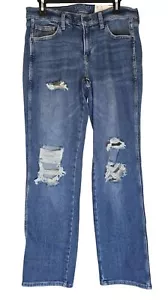 Arizona Jean Co. Womens Low-Rise Straight Leg Distressed Blue Jeans Size 9 Slim - Picture 1 of 7
