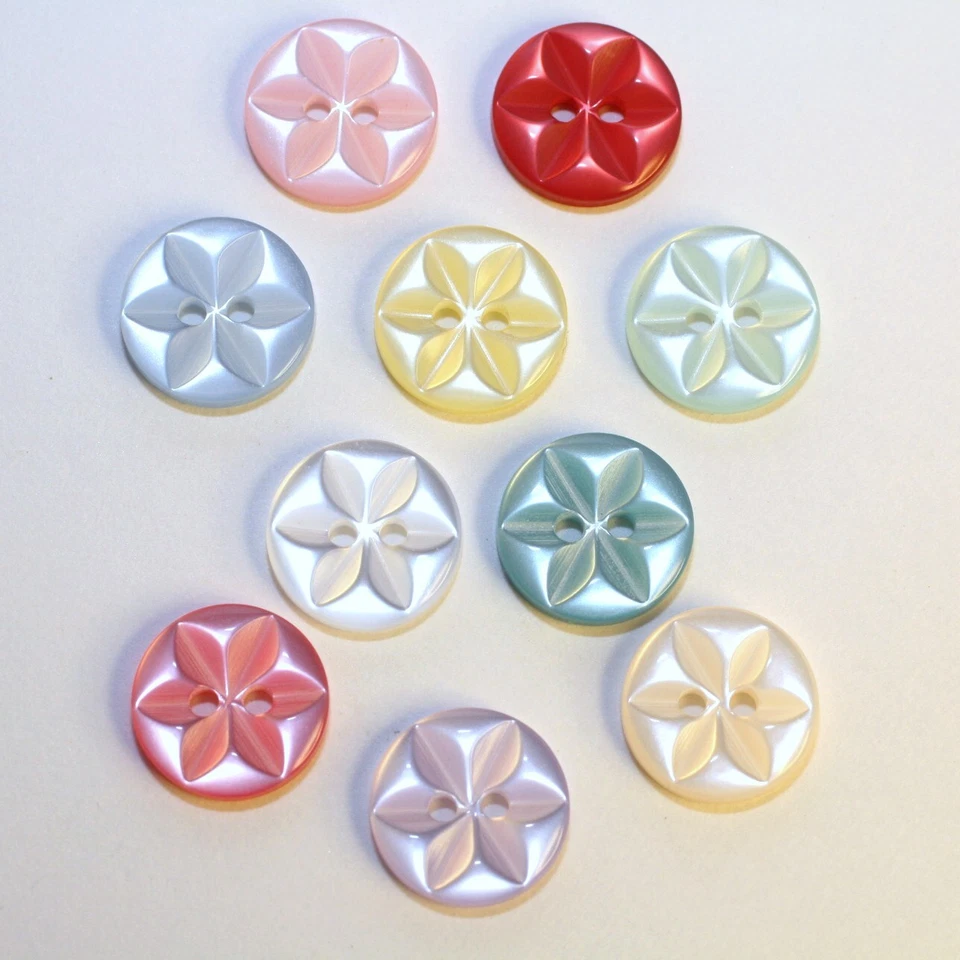 FINESTYLE Bouton de Couture Polyester 2 trous 14mm : Etoile Mercerie Couture Layette