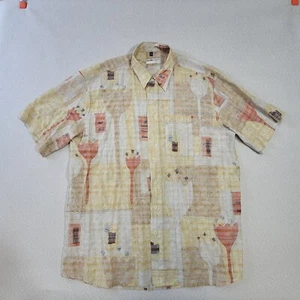 Vintage Georg Roth Of Germany Seersucker Abstract Button Up Mens Size XXL 45/46 - Picture 1 of 7