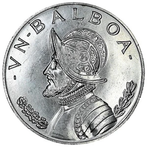 PANAMÁ 1 Balboa 1966 Plata BU 'Vasco Núñez de Balboa' - Imagen 1 de 2