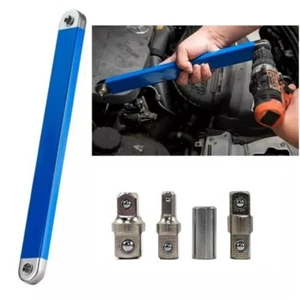 Juego de llaves de extensión offset llave de trinquete con 4 adaptadores extensores EE. UU. - Imagen 1 de 11