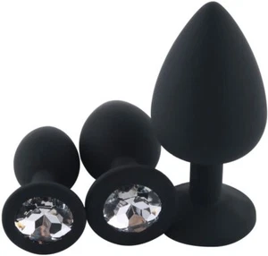 Plug Anale Sex Toy Anale Butt Spina Gioiello Indossabile Silicone Pietra Colorat - Foto 1 di 13