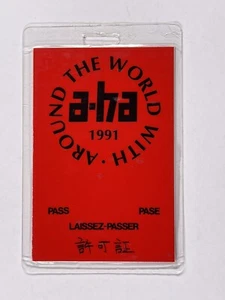 a-ha Ticket Pass Laminate Morten Harket Original Around The World Japan 1991 - Imagen 1 de 12