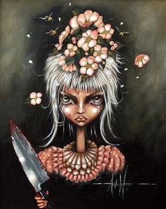 Single Again por A. Wrona Fantasía Terror Chica con Cuchillo Sangriento Impresión Artística 11x14 - Imagen 1 de 1