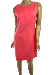 Jessica Howard Size 8P Dark Pink Sheath Dress Sleeveless Linen/Rayon - Picture 1 of 6