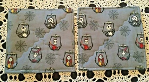 Pot Holders Squares 7.5" Square Nightmare Design. 2 pack Insul-Brite Handmade - Picture 1 of 2