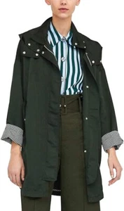 ZARA PARKA JACKET LONG RAINCOAT MAC COAT WITH HOOD POCKETS & ZIP NEW - Picture 1 of 10