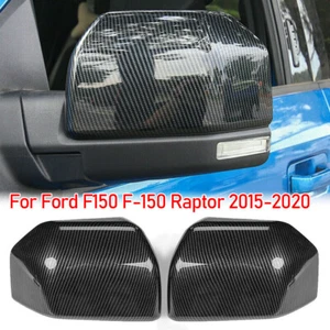 For Ford F150 Raptor 2015-2020 Pair Carbon Fiber Rearview Mirror Cover Shell Cap - Bild 1 von 8