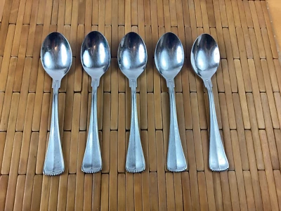 Set of 5 Stainless Satin SOUP SPOONS Towle HAMILTON  18/8  Korea 7" - Image 1 of 4