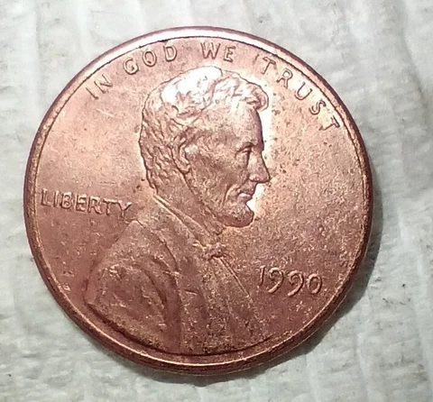 1990 Lincoln Penny Ungraded Unverified Circulated No Mint Mark Cover