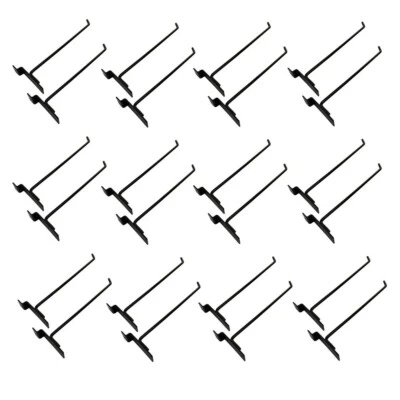 10" Slatwall Hook Panel Display Hooks, 1/4" Thickness Metal, Black - PACK 24 - Image 1 of 4