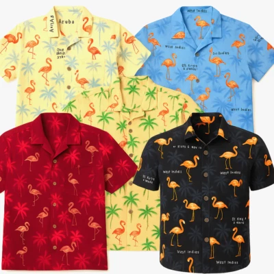 Mens Hawaiian Shirt Floral Palm Tree Printed Short Sleeve Summer Beach T-Shirt - Image 1 of 4