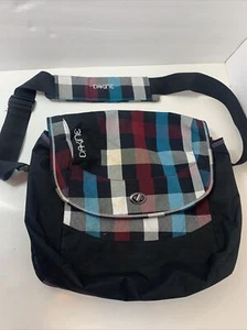 Dakine Brooke Plaid Red Blue Black Laptop Shoulder Messenger Bag 17L - Picture 1 of 15