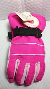 FG SOLID SNOW GLOVE FUCHSIA SIZE S-M CHILDREN SIZE WATERPROOF PINK POLYESTER - Picture 1 of 4