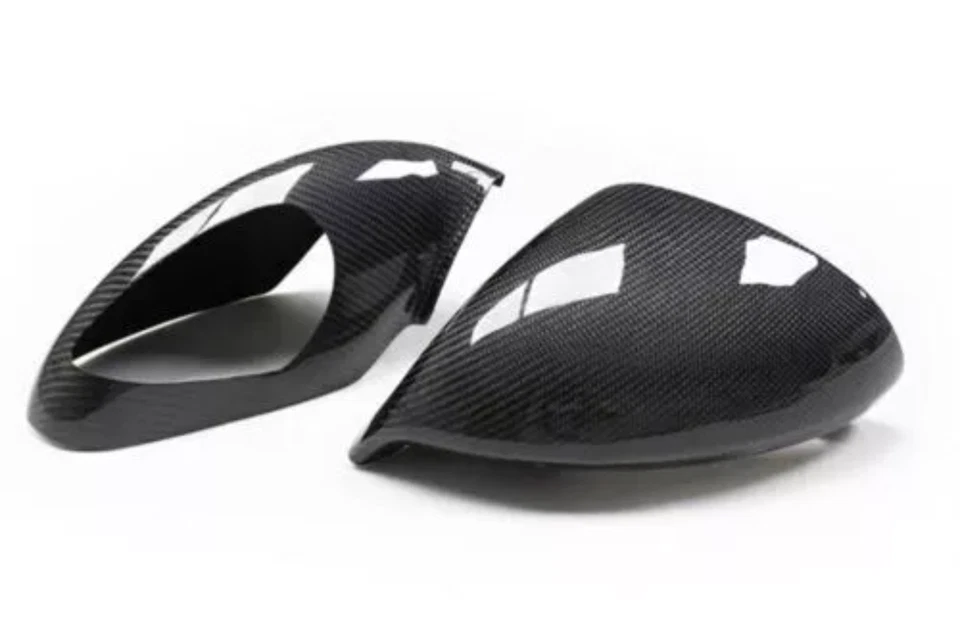 Real Carbon Fiber Side Mirror Cover Caps Add on For Porsche 911 991 GT2 GT3 - Imagem 1 de 4