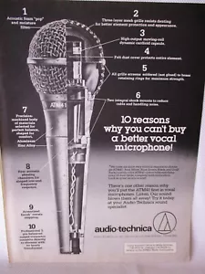 Audio-Technica ATM41 Microphone 1983 Vintage Print Ad Music Room Man Cave - Picture 1 of 1
