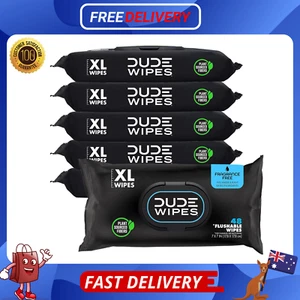 DUDE Wipes Flushable Wipes Dispenser (6 Packs, 48 Wipes Each), Unscented Wet ... - Picture 1 of 10