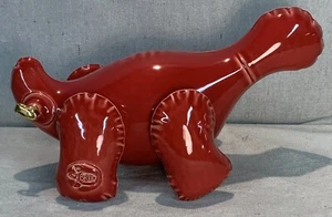 BRETT KERN Ceramic “Inflatable” Small Red Brontosaurus Dino RARE Discontinued - Picture 1 of 6