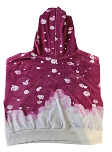 Girls Justice Pink & White Fleece Hooded L/S Pullover Sweatshirt - Size M 10 - Picture 1 of 3