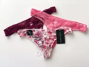 Laura Ashley/Tanga/3er-Pack/Spitze/Pink ~ lila ~ Blumenmuster/26 $ - Bild 1 von 7