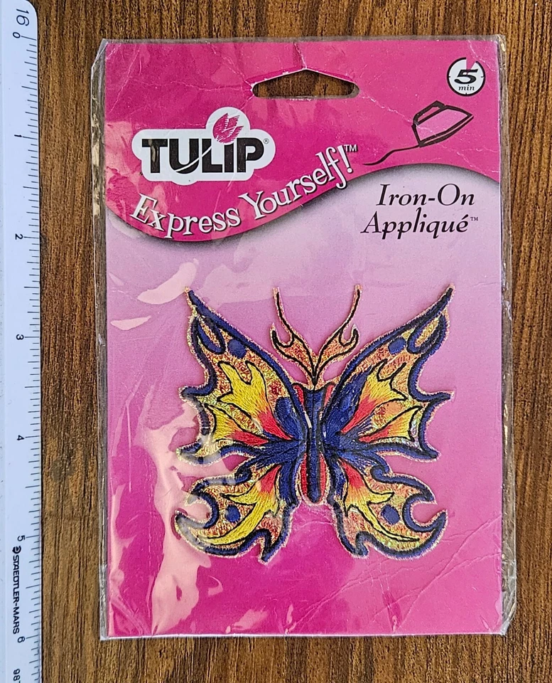 Fantasy Butterfly Shiny Iron On Applique Craft Patch - Image 1 of 1