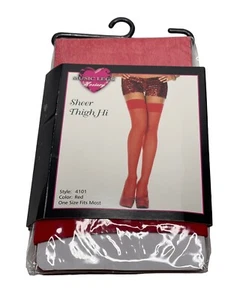 Music Legs Sheer Thigh Hi Red 4101 - Picture 1 of 24