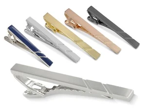 TEROON Krawattenklammern "Stripes" – verschiedene Ausführungen Silber Rosé Gold  - Picture 1 of 1