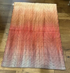 Vintage Hand Woven Yarn Wall Hanging 61.5” X 40” Original Art - Nice Colors - Picture 1 of 12