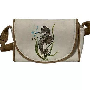 The Original Key West Handbag - Vintage Hand Painted Marine Upholstery Seahorse - Picture 1 of 5