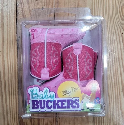 Nuevo en Paquete BABY BUCKERS Botas JABRIE Blazin Roxx Rosa Niñas Talla 1 Western Foto 1 de 2